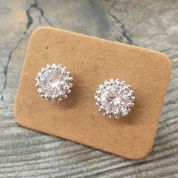 Austrian Crystal Crown Earrings - Picture 2 of 6